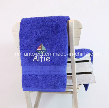 100% Cotton Hotel Bath Towel/Customized Embroidery Logo with Dobby Border Hotel Towel