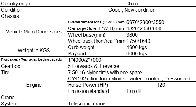 Dongfeng 4X2 Truck Mounted Crane, Truck with 5tons Knuckle Boom Crane 3.5 Ton Crane with Truck