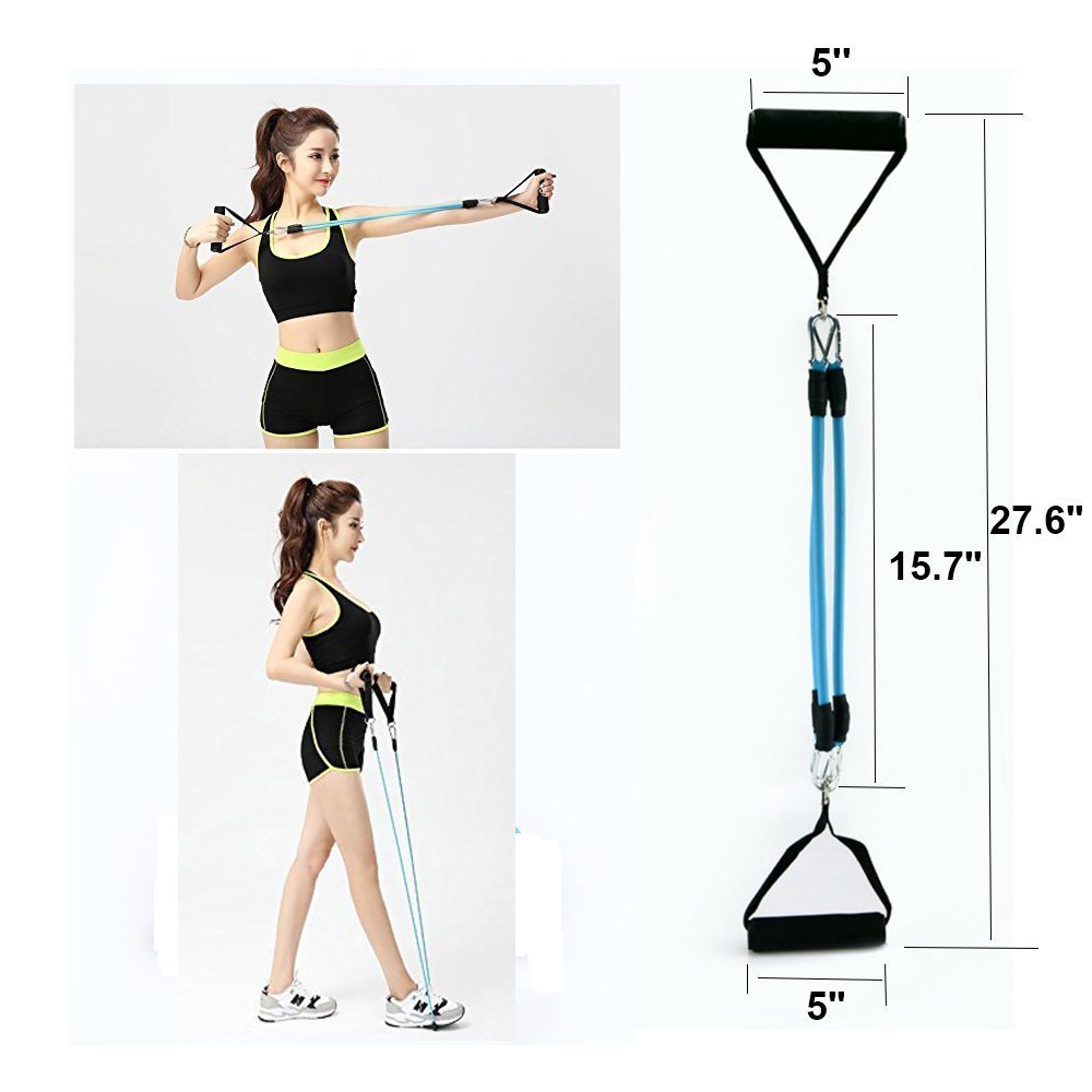 Portable Home Gym Training Kit Fitness Equipment Situps Stretching Chest Expander Exercise Resistance Tension Band with Handles