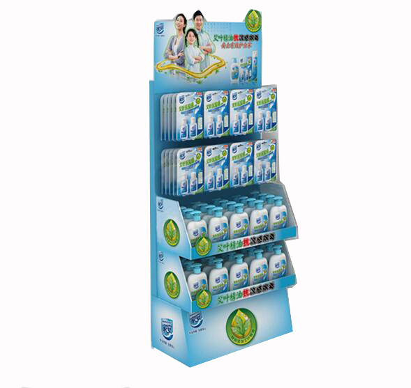 Advertising Pop Cardboard Display Stand/Supermarket Advertising Shelf Standing