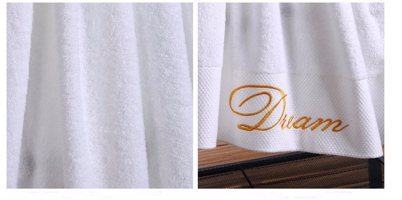 100% Combed Cotton Hotel Towels White Quality Towel for Bathroom