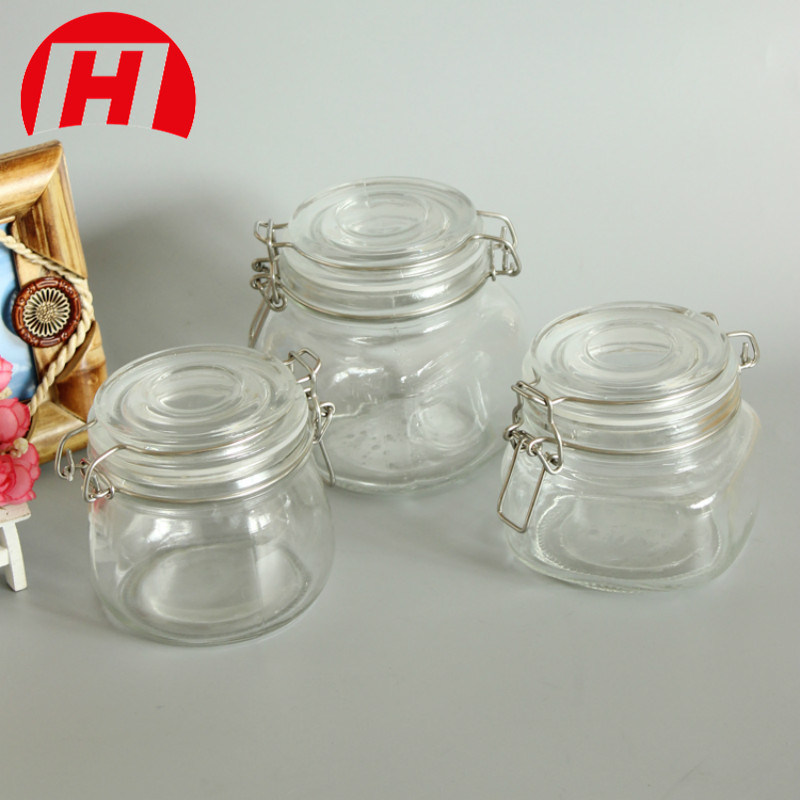 Clear Kitchen Food Storage Airtight Seal Lock Lid Jar/Glass Jar