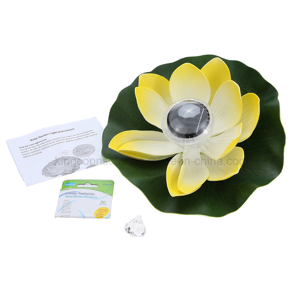 Garden Pool Floating Lotus Solar Light Night Flower Lamp for Pond Fountain Decoration Solar Lamps