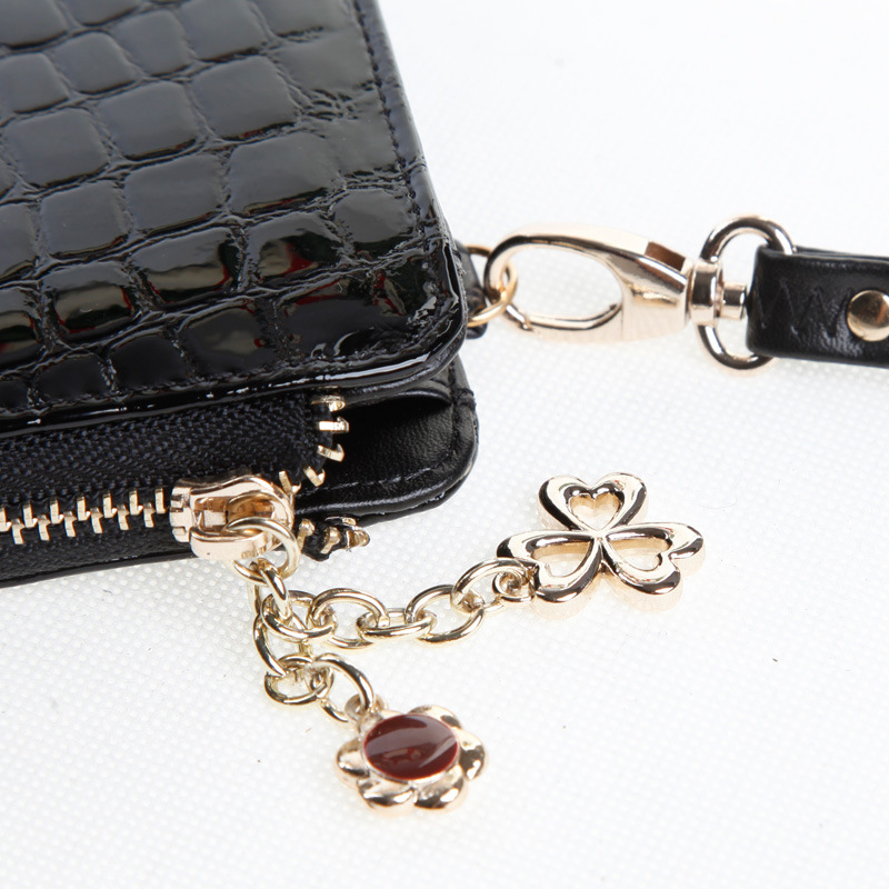 Fashion Women Wristlet Clutch Bag Gunuine Patent Leather Travel Wallet
