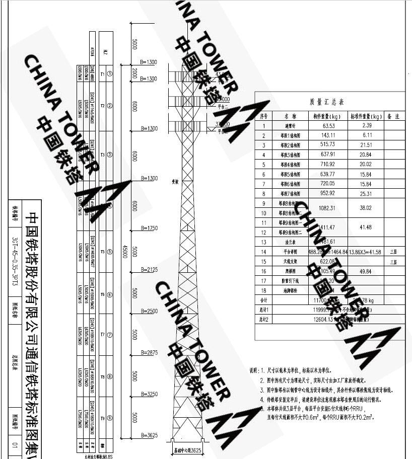 Mgt45 Tri-Tubular Telecom Tower