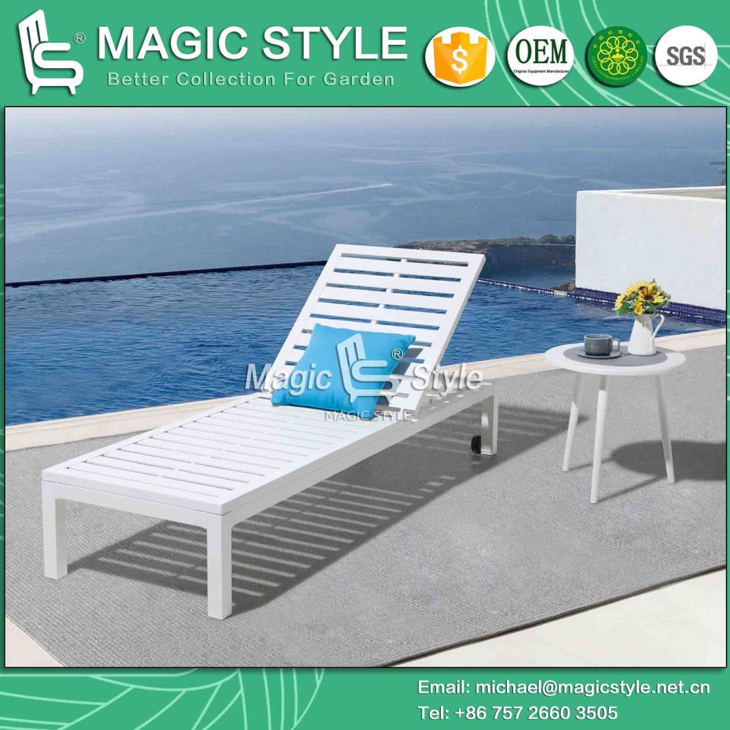 Outdoor Kd Aluminum Lounge Garden Sun Lounge Patio Daybed Aluminum Sunlounger Poolside Lounge Modern Leisure Chaise