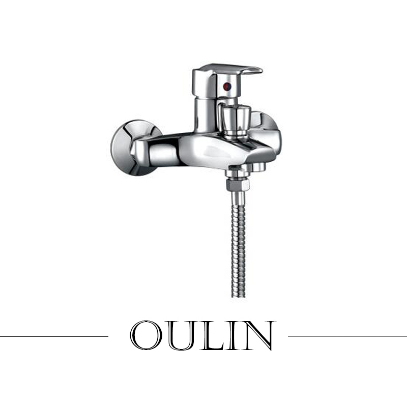 Bathroom Wall Mounted Chrome Single Handle Brass Shower Faucet Bath Tap