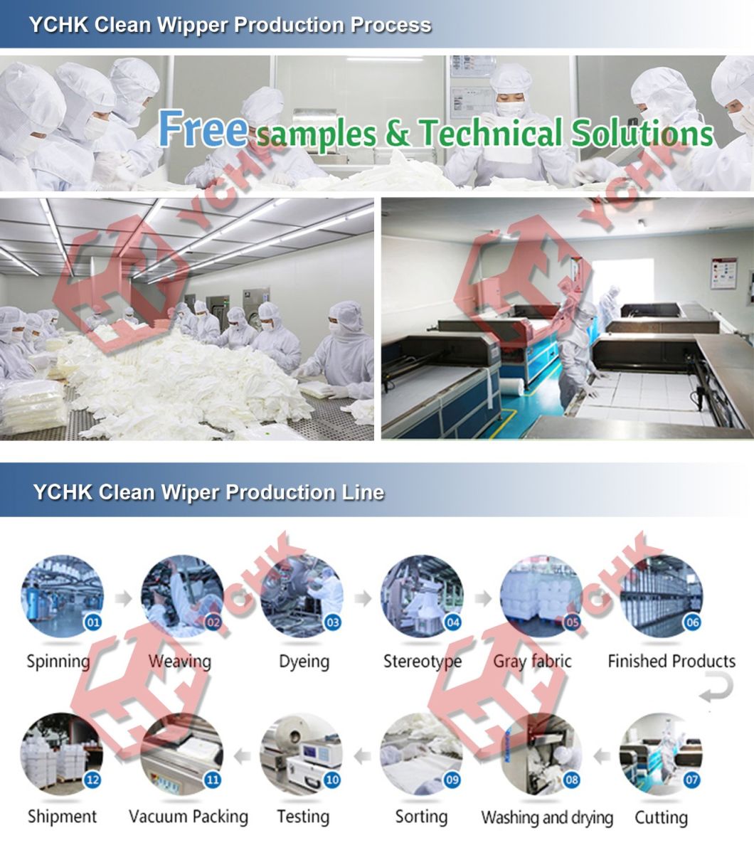 Double Knitted Polyester Cleanroom Wipers LCD Screen Cleaning Cloth