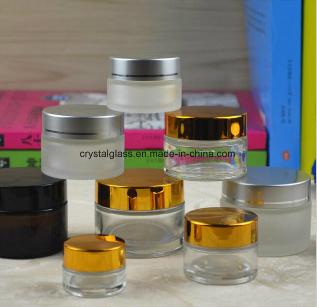 5-100g Frosted Small Glass Face Cream Cosmetic Jars