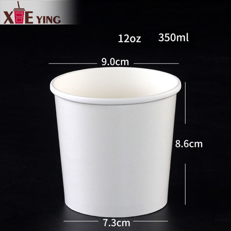Disposable Paper Hot Soup Cup with Paper Flat Lid