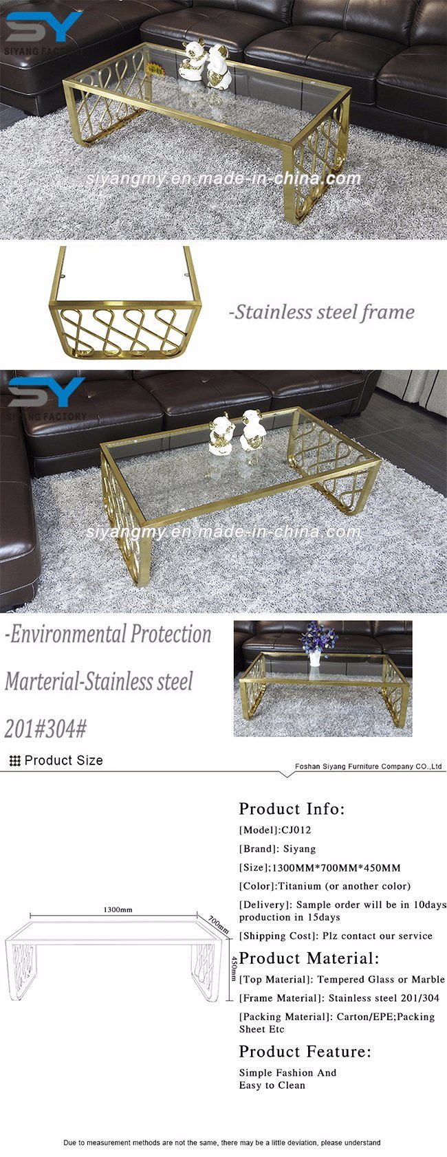 Living Room Furniture Modern Glass Table High Gloss Coffee Table