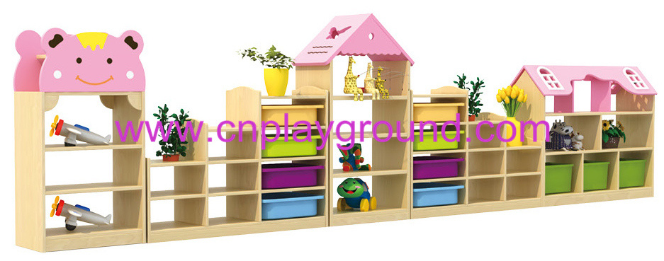 Kindergarten Wooden Toy Storage Cabinet Combination (HJ-5001)