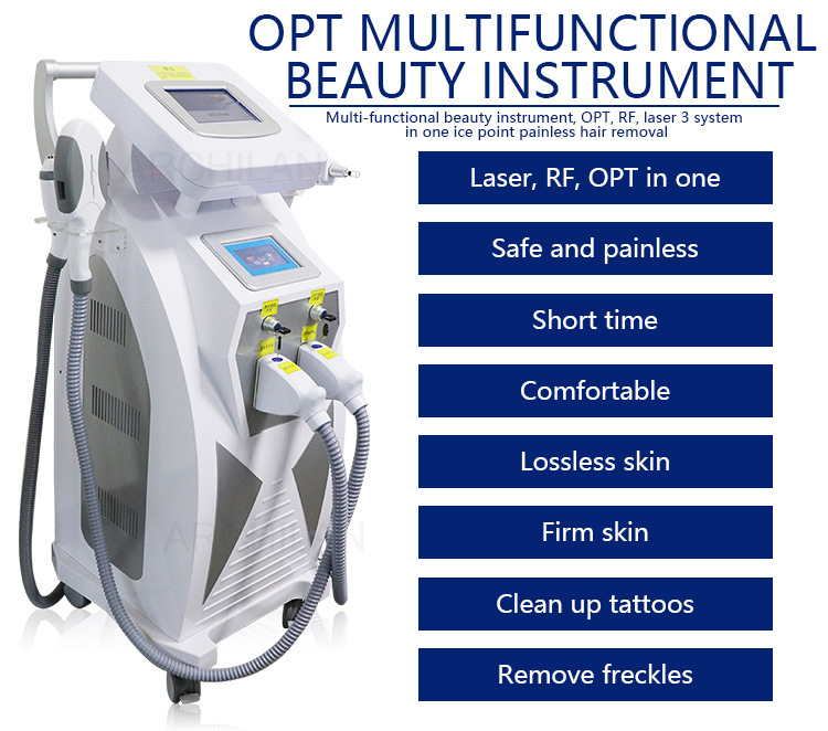 3 in 1 RF Laser Tattoo Opt E-Light Shr IPL Hair Removal Machine