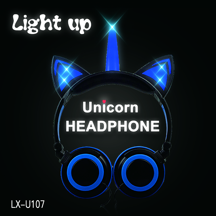 LED Unicorn Fans Directly Cat Ear Headphone Children LED Unicorn Fans Directly Cat Ear Headphone Children