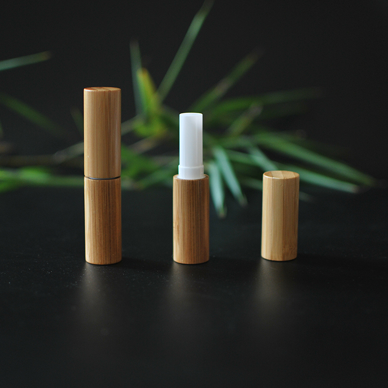 Bamboo Wood Round Empty Make up Lipstick Lip Balm Lip Gloss Tube Packaging Cosmetic Containers