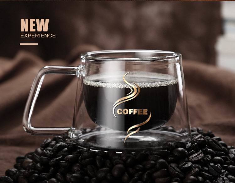 Wholesale High Quality 200 Ml Double Wall Glass Cup for Milk and Coffee