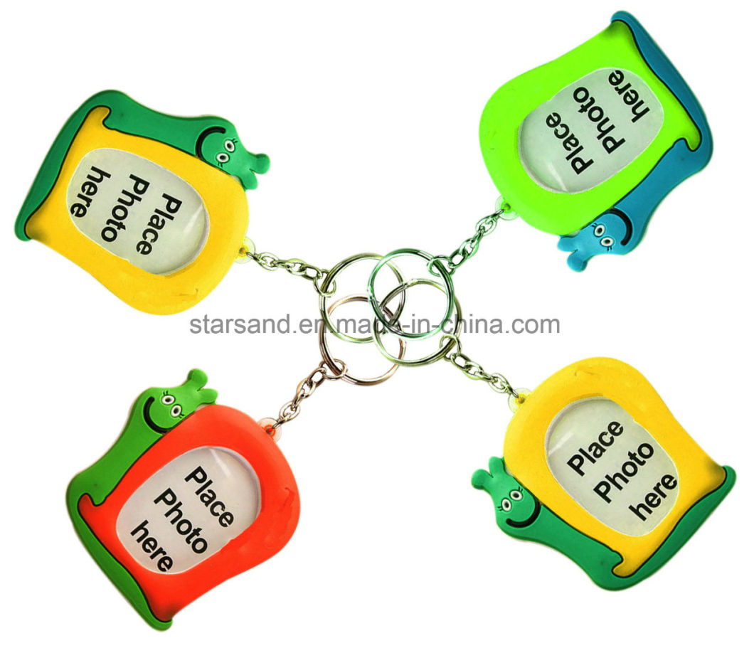 Good Decorative PVC Cut Cartoon Mini Photo Frames with Keychain