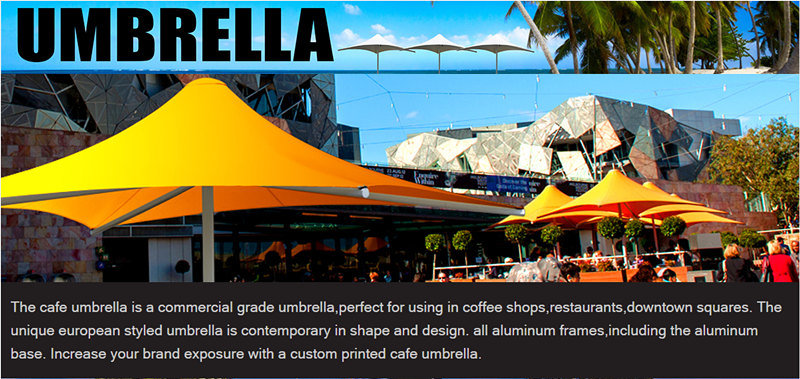 Unique Aluminum Outdoor Garden Umbrella for Advertising