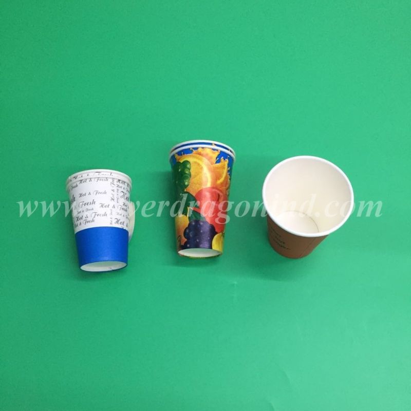 Custom Logo Printed Disposable Paper Coffee Cup with Lid