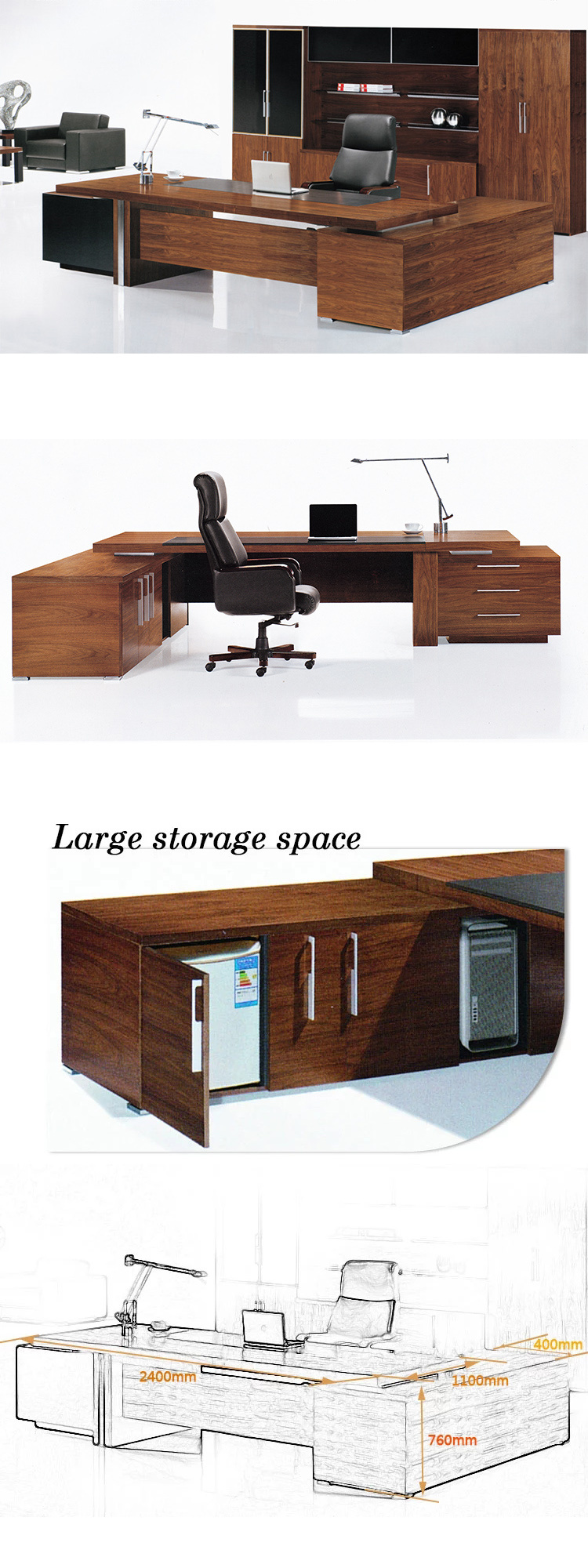 Office Commercial Manager Room for Wooden Executive Standing Desk