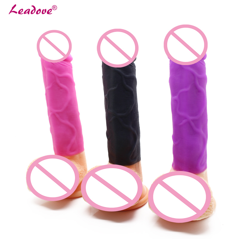 Silicone Realistic Double Color Dildo Masturbation Erotic Sex Toy for Women