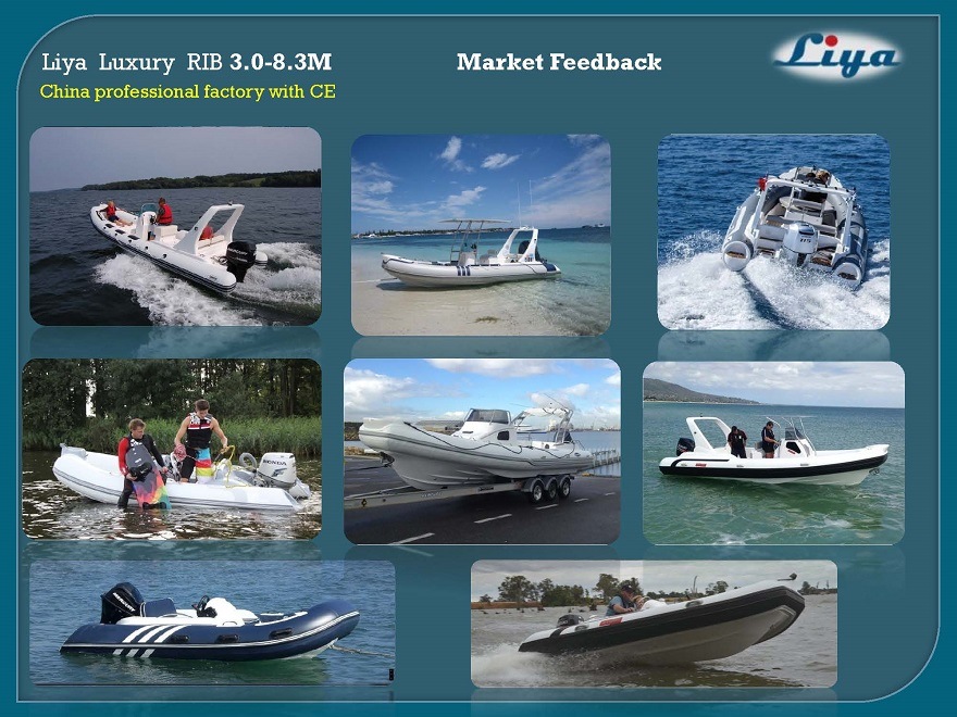 Liya 7.5m Fast Speed Boats Luxury Rib Boat with Motor