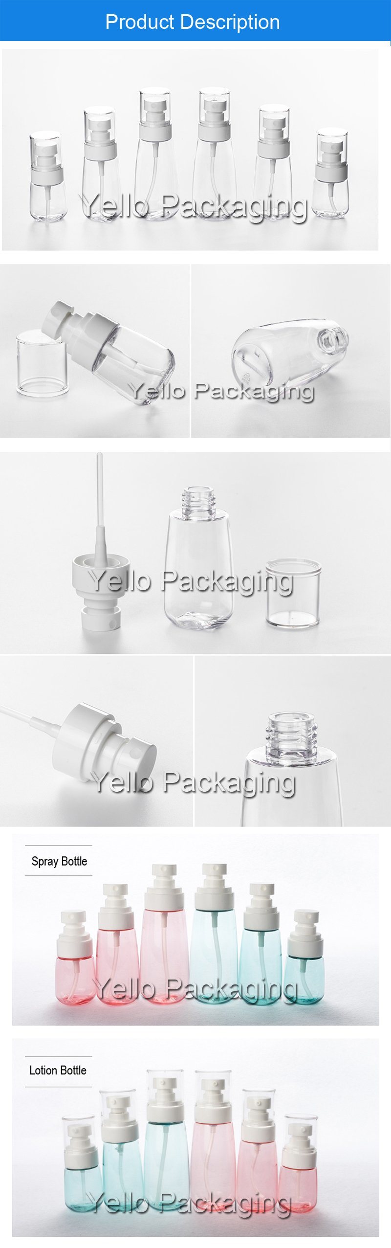 Factory Price PETG Cosmetic Packaging Small Spray Bottles