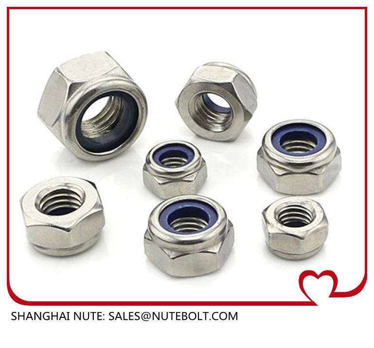 DIN982 /Bsw/Bsf/Unc/Unf Carbon/Stainless Steel A2-70 Class 4 6 8 Blue/White Ring Hex Nylon Nut Insert Lock Nuts Zinc