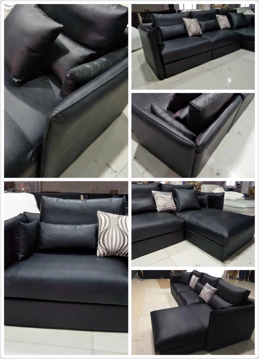 Antique Sectional Modular Leather Corner Sofa for Home