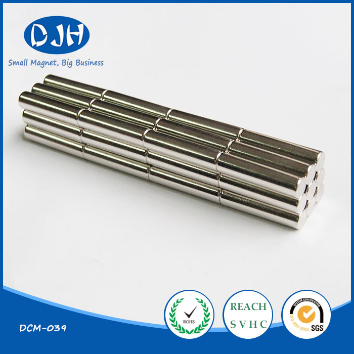 D6*25 mm Rare Earth Sintered Permanent Cylinder Shape NdFeB Magnet
