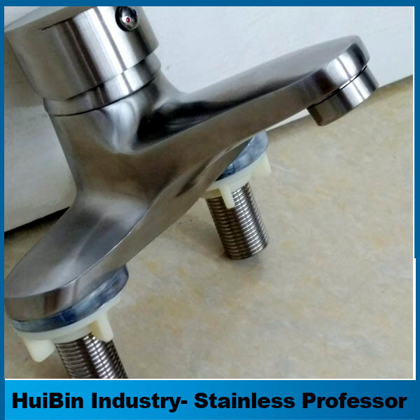 Sanitary Supplies Double Hole Stainless Steel Basin Faucet Bathroom Faucets Bathtub Faucet Import Faucet with Watermark