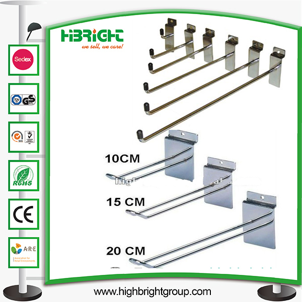 Slatwall Chrome Display Hooks for Supermarket