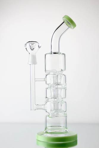 DAB Rig Pipe Beaker Pipe with Colorful Percolator and Glass Base DAB Rigs with 14 mm Joint