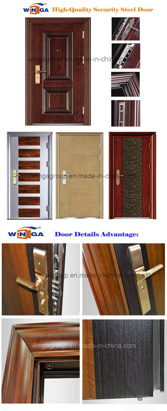 Iran Color Security Metal Exterior Steel Iron Door (W-S-119)