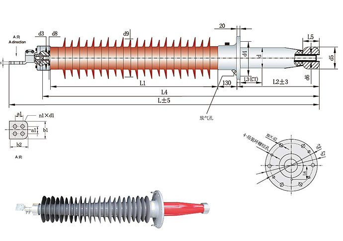 Oil Filled Type Oip Insulation Capacitive Transformer/Reactor Bushing