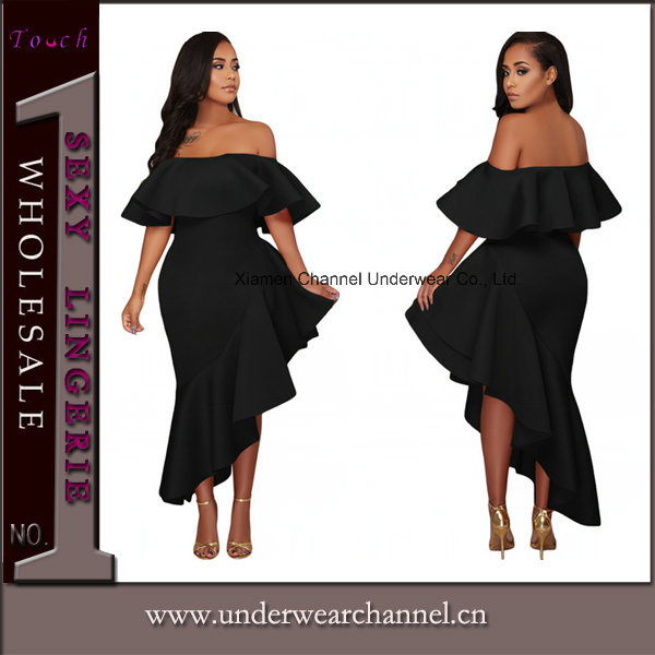 Plus Size Sexy Women Party Mini Cocktail Dress (TBLSN179)