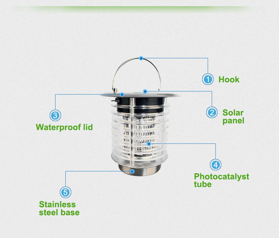 Energy Saving Powerful Eco Friendly Solar LED Insect Killer Lamp