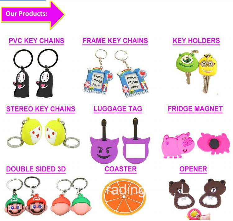 Personalized 3D Cute Cartoon Logo Soft PVC Rubber Key Chains