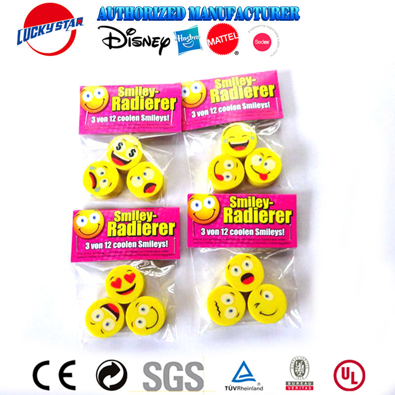 Hot Selling Office Stationery Smile Face Emoji Emotion Smile Eraser Icons