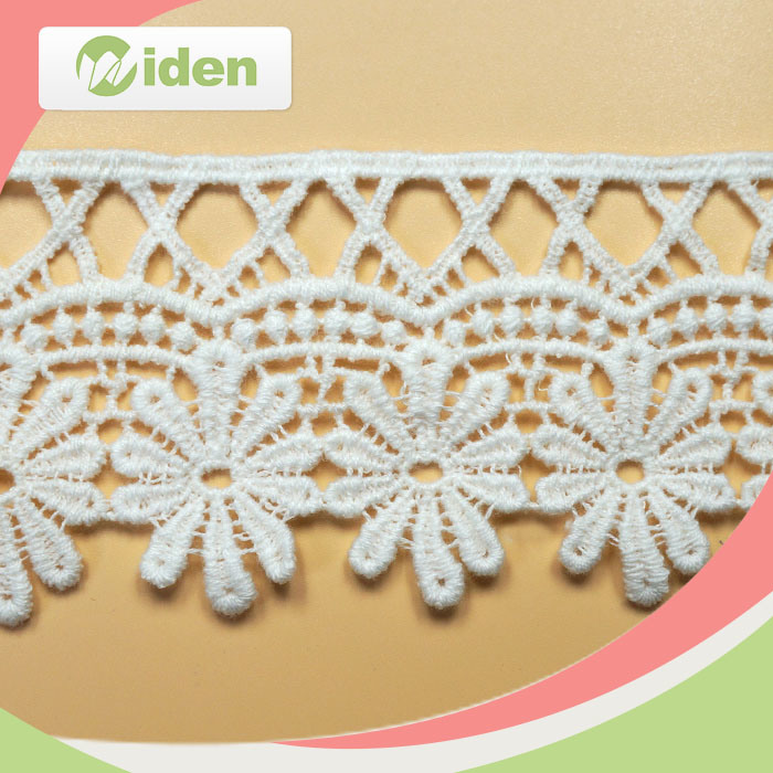 White Cotton Chemical Embroidery Lace Trim