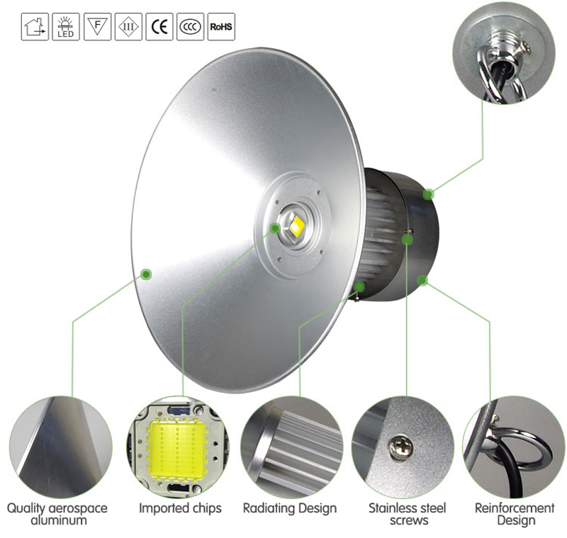 100W 150W 200W Lamp Industrial Lighting LED High Bay Light