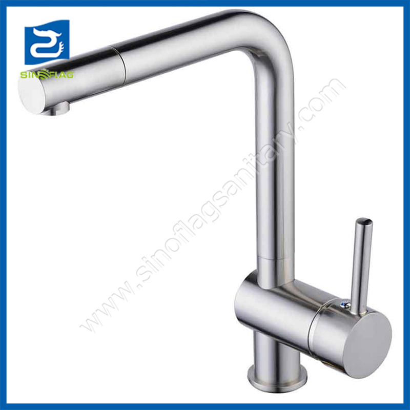 Fashionable White Pull out Loaded Kitchen Sink Mixer Tap