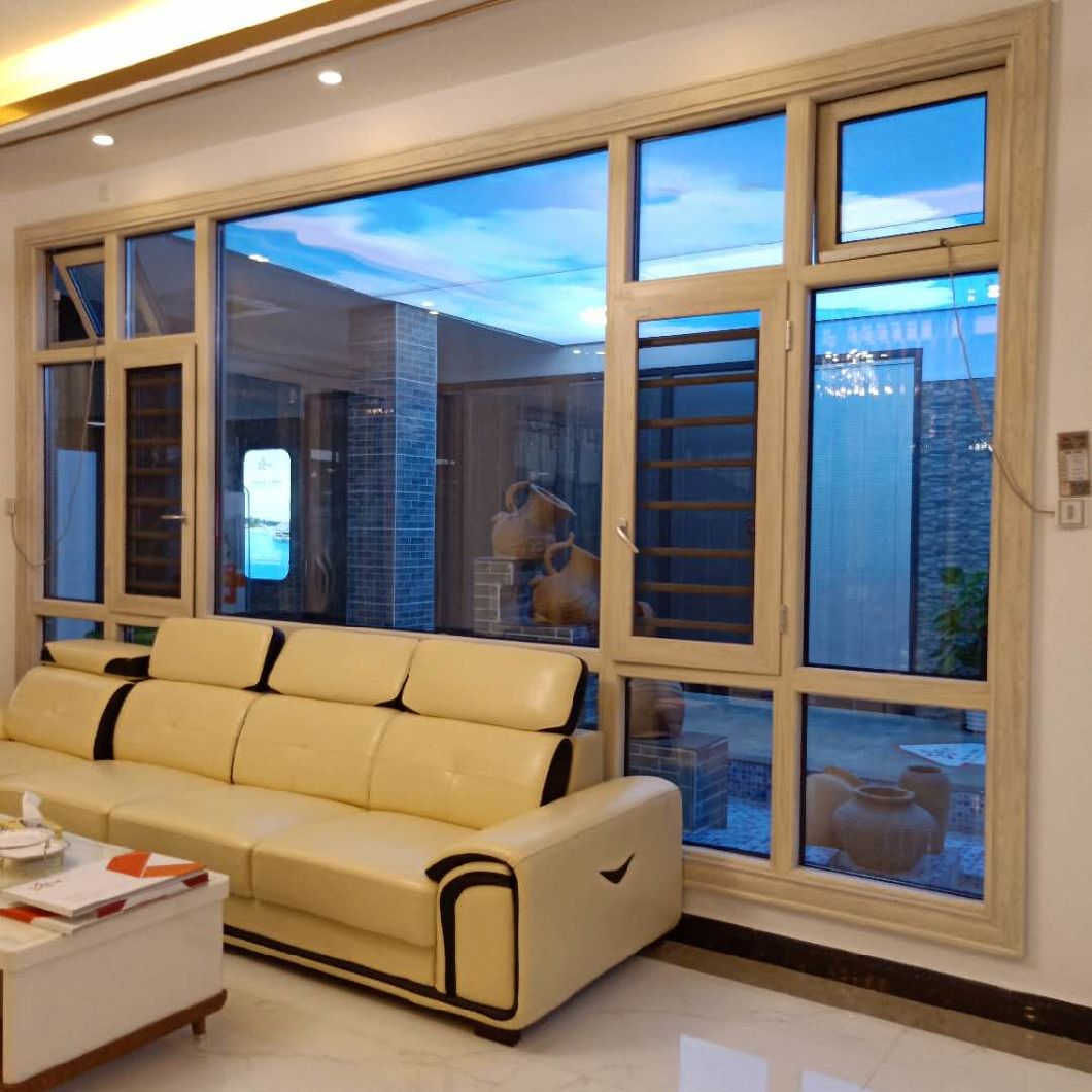 Asia Hot Sale Wood Grain Aluminium Window and Door Nice Design