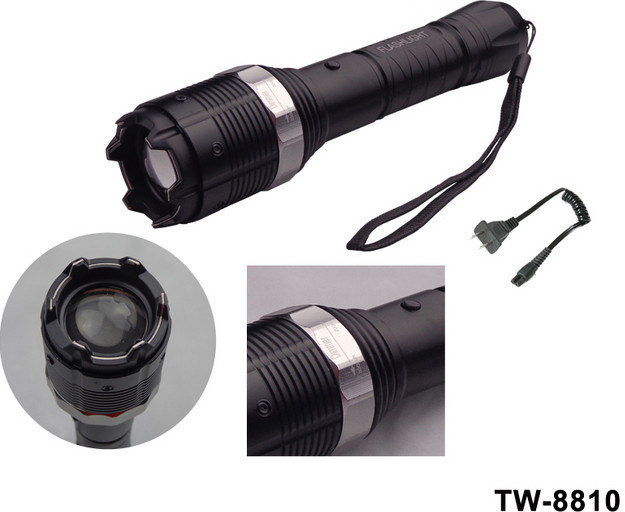 Military Zoomable Aluminum Electric Police Stun Guns with Flashlight