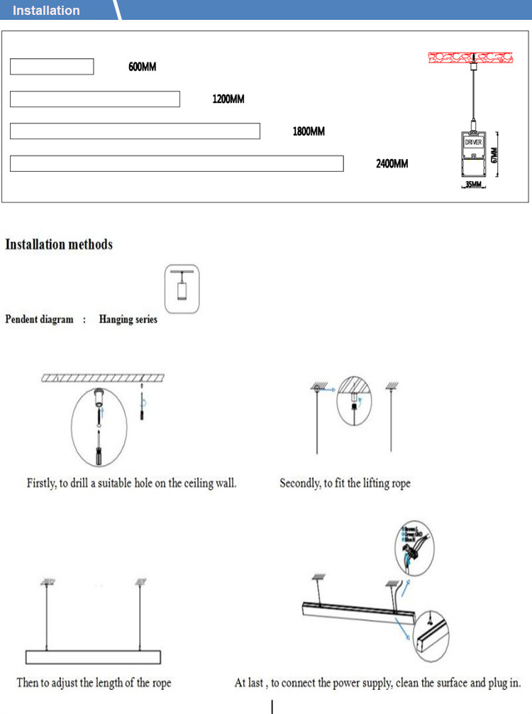 Factory Direct Sale Interior Office Lighting Batten Tube Linear Diffuser LED Ceiling Light Fixture