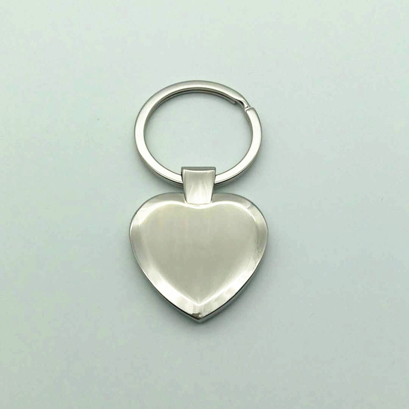 Custom Full Color Printed Epoxy Coated Heart Shape Metal Keychain