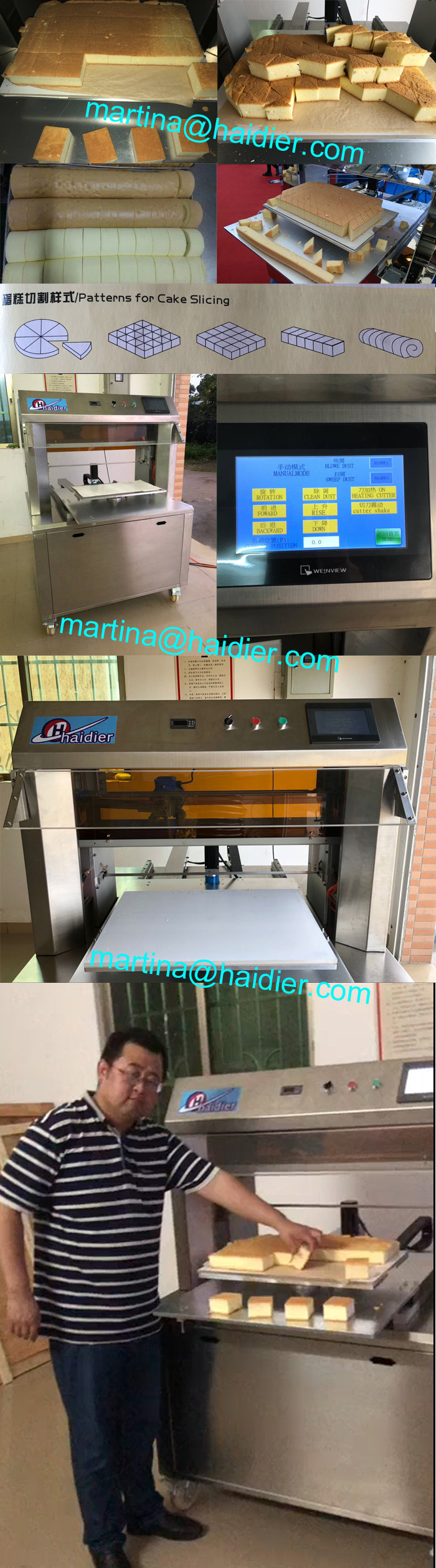 Automatic Food Slicer Cake Cutting Machine for Round Cake