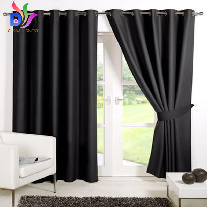 High Quality Blackout Curtains Living Room Window Curtain Damask Flocked Eyelet Curtains Ringtop