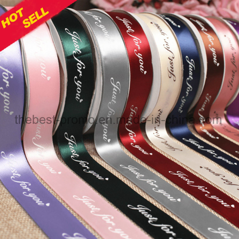 Minimum 100 Yards Custom Printed Satin Ribbon with a Wide Rage of Colors and Size