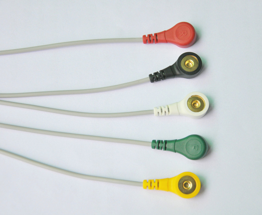 6 Pin One-Piece 5 Leads ECG Cable